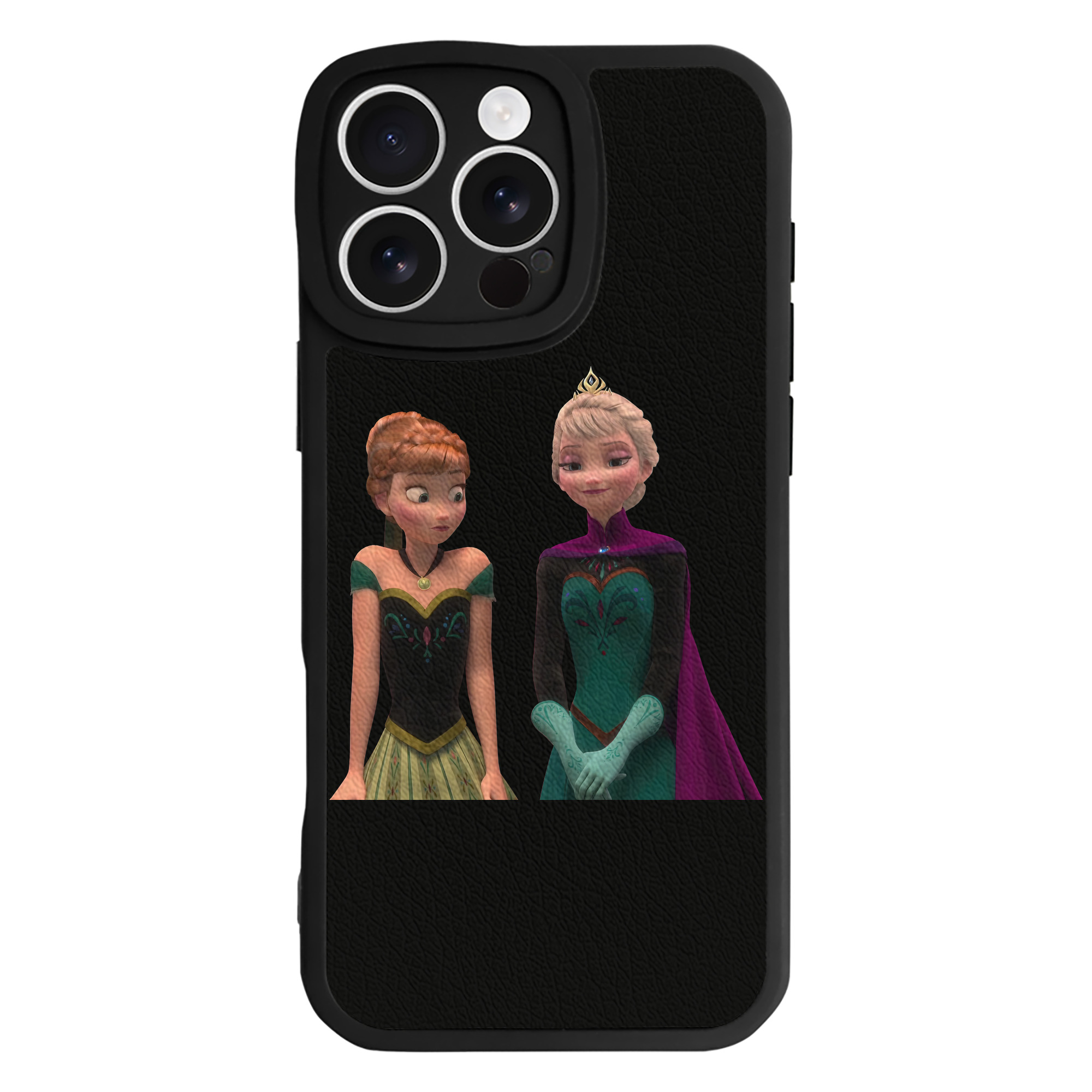 （画像用） アナと雪の女王 アンナ エルサ Frozen Anna Elsa 【iPhone 16シリーズ対応】シリコンスマホケース（レザー調） 材質：シリコン